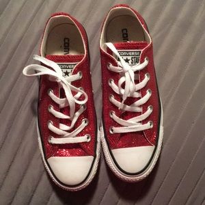 Red Glitter Converse All Stars